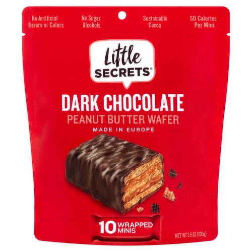 Little Secrets Dark Chocolate Peanut Butter Wafer, 10 count, 3.5 oz