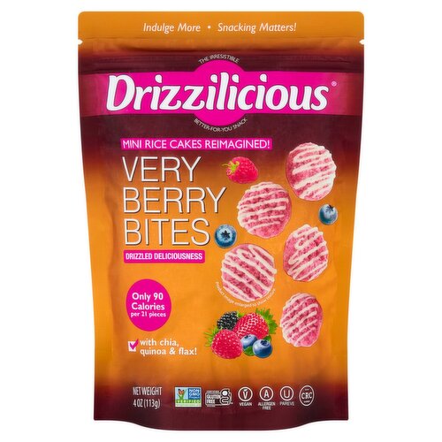 Drizzilicious Very Berry Rice Cake Bites, 4 oz