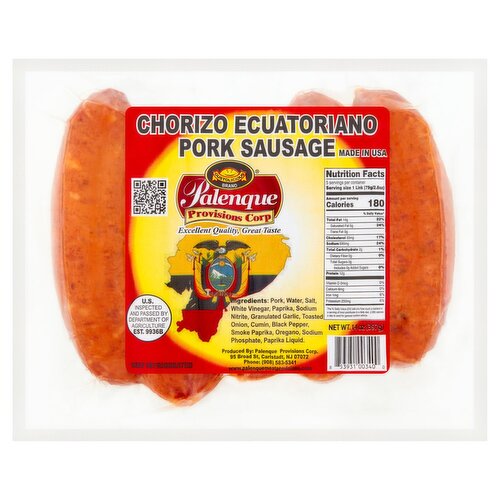 Palenque Provisions Corp Pork Sausage, 14 oz