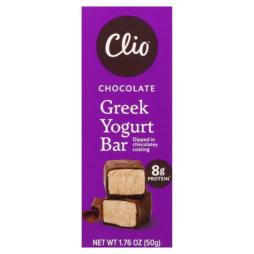 Clio Chocolate Greek Yogurt Bar in Chocolatey Coating, 1.76 oz