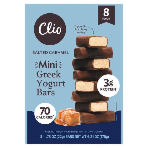 Clio Salted Caramel Mini Greek Yogurt Bars, .78 oz, 8 Count
