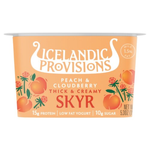 Icelandic Provisions Peach & Cloudberry Thick & Creamy Skyr, 5.3 oz