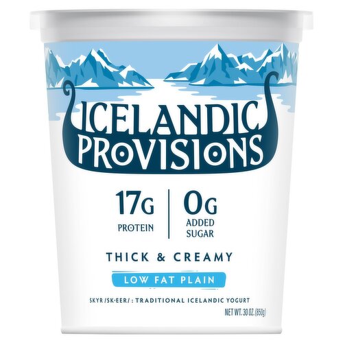 Icelandic Provisions Thick & Creamy Low Fat Plain Skyr Traditional Icelandic Yogurt, 30 oz