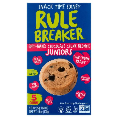 Rule Breaker Juniors Soft-Baked Chocolate Chunk Blondie, 0.9 oz, 5 count