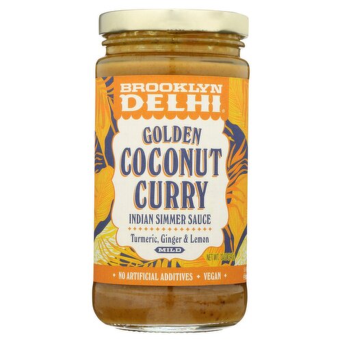 Brooklyn Delhi Golden Coconut Curry Indian Simmer Sauce, 12 oz, 12 count