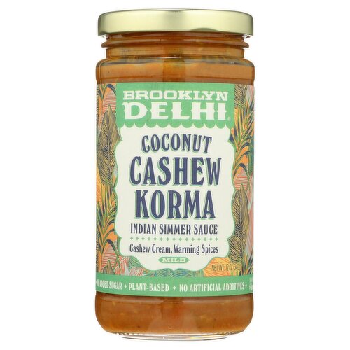 Brooklyn Delhi Mild Coconut Cashew Korma Indian Simmer Sauce, 12 oz, 6 count