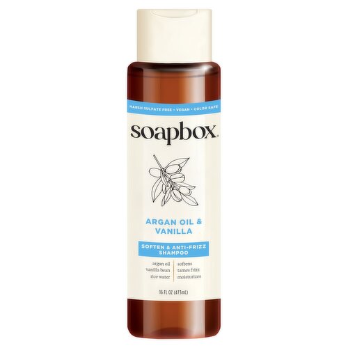 Soapbox Argan Oil & Vanilla Soften & Anti-Frizz Shampoo, 16 fl oz