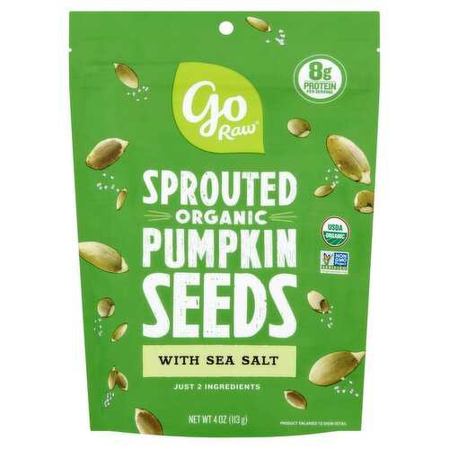 Go Raw Sprouted Organic Pumpkin Seeds with Sea Salt, 4 oz