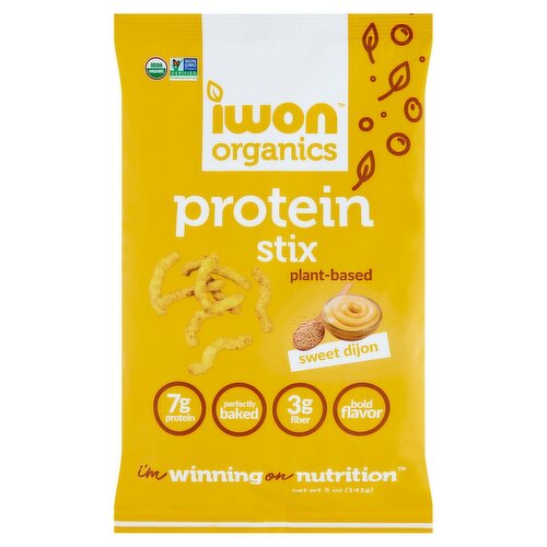 Iwon Organics Plant-Based Sweet Dijon Protein Stix, 5 oz