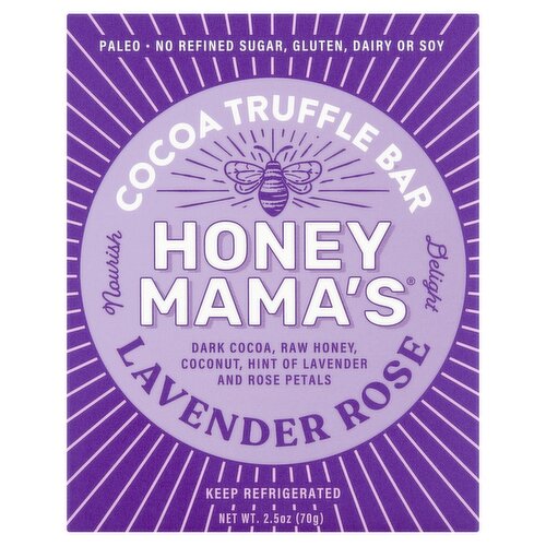 Honey Mama's Lavender Rose Cocoa Truffle Bar, 2.5 oz