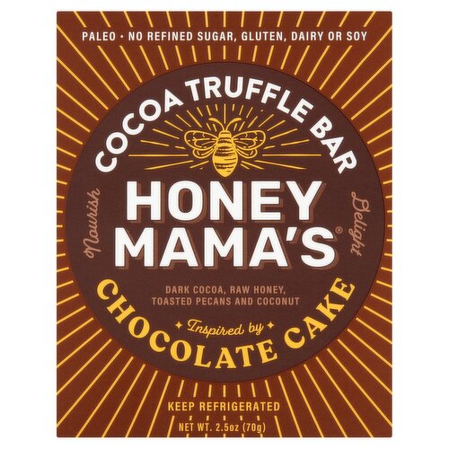 Honey Mama's Chocolate Cake Cocoa Truffle Bar, 2.5 oz