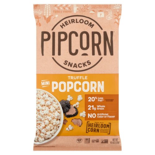 Pipcorn Mini Truffle Heirloom Snacks Popcorn, 4.5 oz