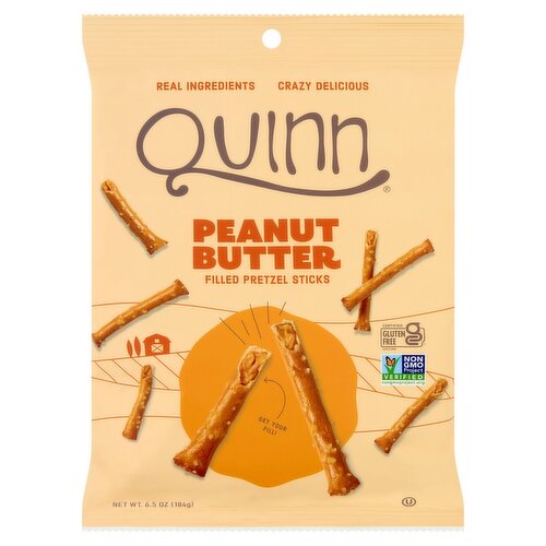 Quinn Peanut Butter Filled Pretzel Sticks, 6.5 oz