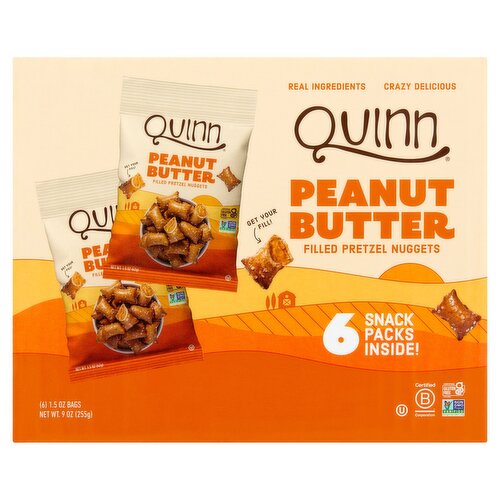 Quinn Peanut Butter Filled Pretzel Nuggets, 6 count, 1.5 oz