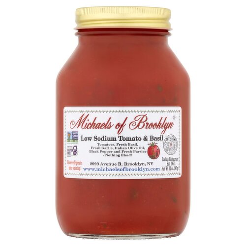 Michaels of Brooklyn Low Sodium Tomato & Basil, 32 oz