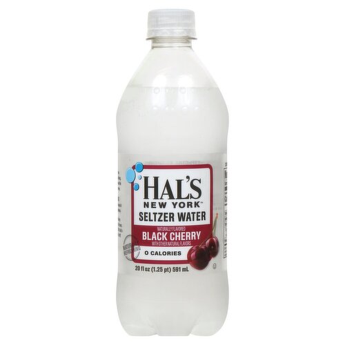 Hal's New York Black Cherry Seltzer Water, 20 fl oz