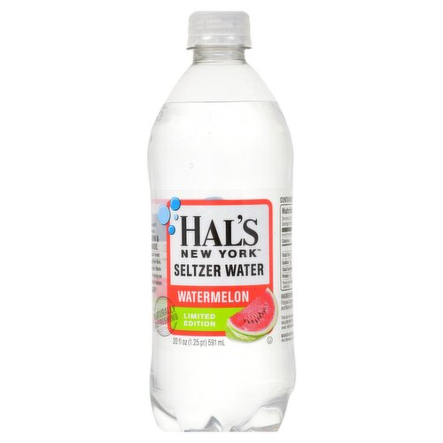 Hal's New York Watermelon Seltzer Water Limited Edition, 20 fl oz