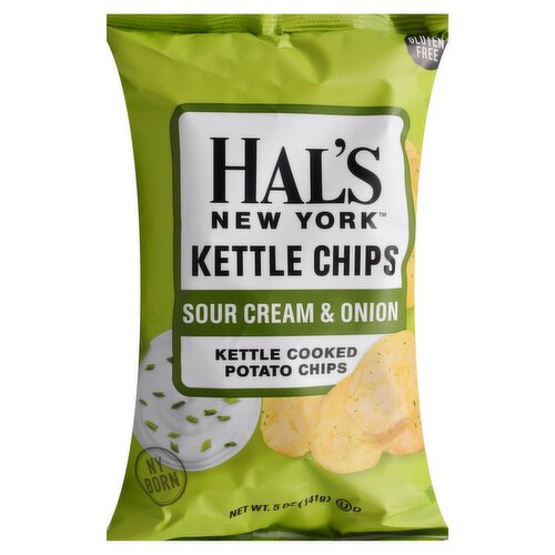 Hal's New York Sour Cream & Onion Kettle Cooked Potato Chips, 5 oz