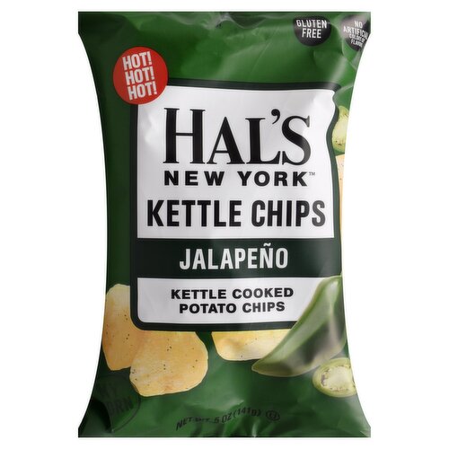 Hal's New York Jalapeño Kettle Cooked Potato Chips, 5 oz