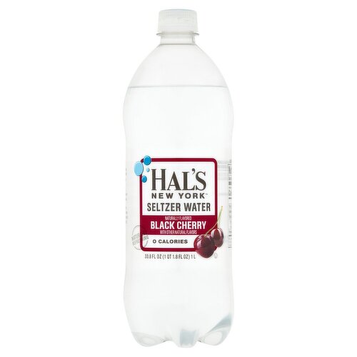 Hal's New York Black Cherry Seltzer Water, 33.8 fl oz