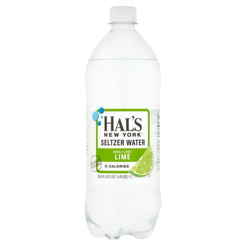 Hal's New York Lime Seltzer Water, 33.8 fl oz
