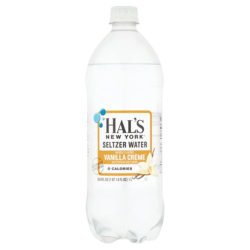 Hal's New York Vanilla Crème Seltzer Water, 33.8 fl oz