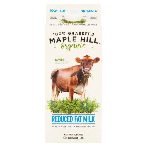 Maple Hill 100% Grassfed Organic Reduced Fat Milk, half gallon