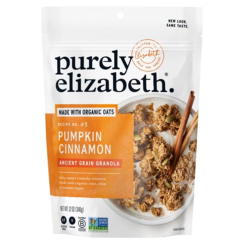 Purely Elizabeth Recipe No. 03 Pumpkin Cinnamon Ancient Grain Granola, 12 oz