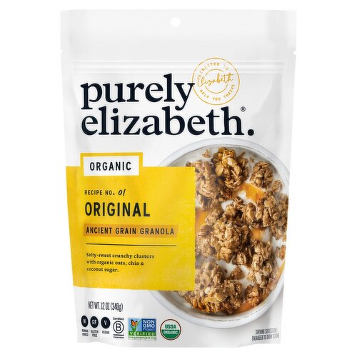 Purely Elizabeth Organic Recipe No. 01 Original Ancient Grain Granola, 12 oz