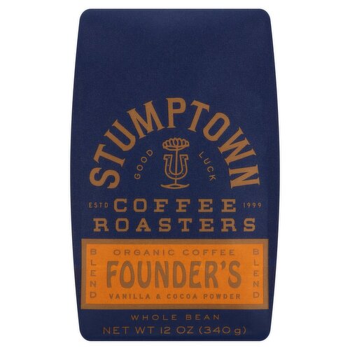 Stumptown Coffee Roasters Organic Founder's Vanilla & Cocoa Powder Blend Whole Bean Coffee, 12 oz