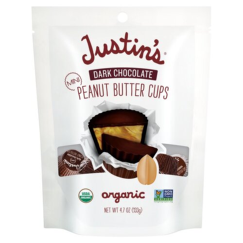 Justin's Organic Mini Dark Chocolate Peanut Butter Cups, 4.7 oz