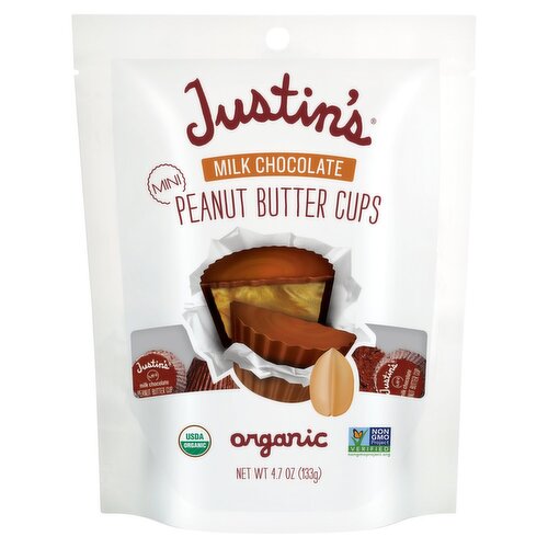 Justin's Organic Mini Milk Chocolate Peanut Butter Cups, 4.7 oz