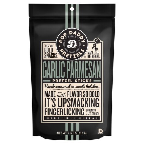 Pop Daddy Pretzels Garlic Parmesan Pretzel Sticks, 7.5 oz