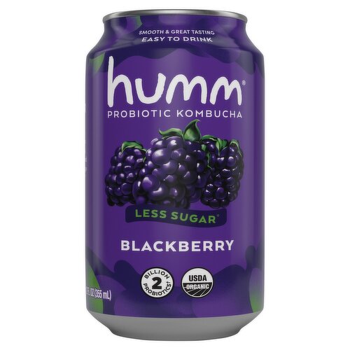 Humm Blackberry Probiotic Kombucha, 12 fl oz