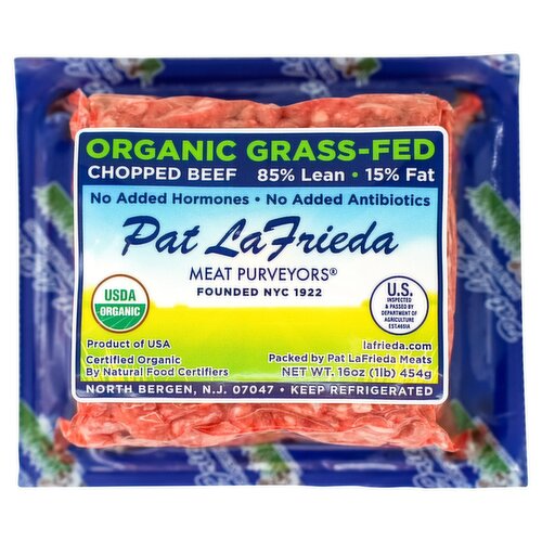 Pat LaFrieda Meat Purveyors Organic Grass-Fed Chopped Beef, 16 oz