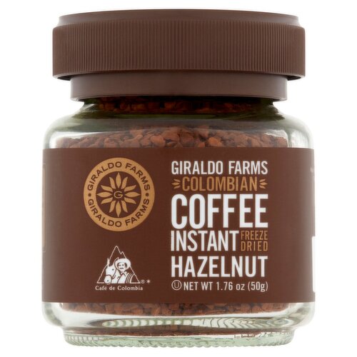 Giraldo Farms Colombian Freeze Dried Hazelnut Instant Coffee, 1.76 oz