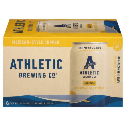 Athletic Brewing Co Atlética Mexican-Style Copper Non-Alcoholic Brew, 6 count, 12 fl oz