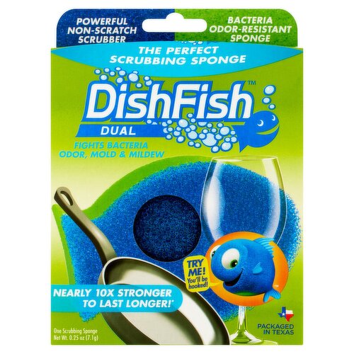 DishFish Dual Scrubbing Sponge, 0.25 oz