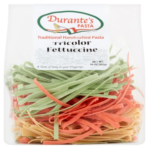 Durante's Tricolor Fettuccine Traditional Handcrafted Pasta, 16 oz