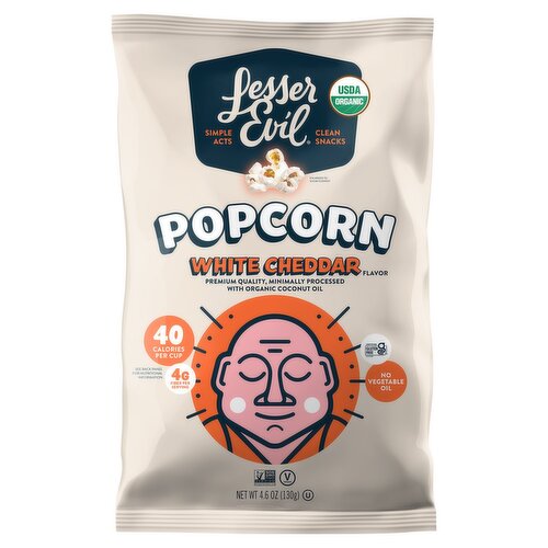 LesserEvil White Cheddar Flavor Popcorn, 4.6 oz