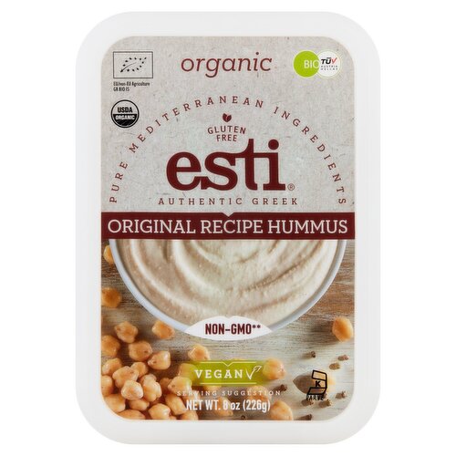 Esti Authentic Greek Organic Original Recipe Hummus, 8 oz