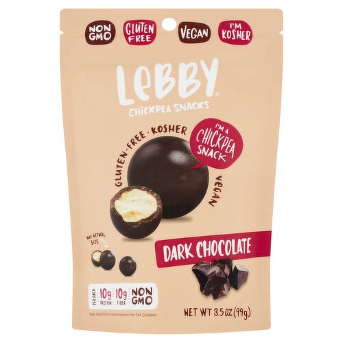 Lebby Dark Chocolate Chickpea Snacks, 3.5 oz