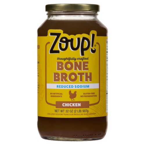 Zoup! Thoughtfully Crafted Reduced Sodium Chicken Bone Broth, 32 oz