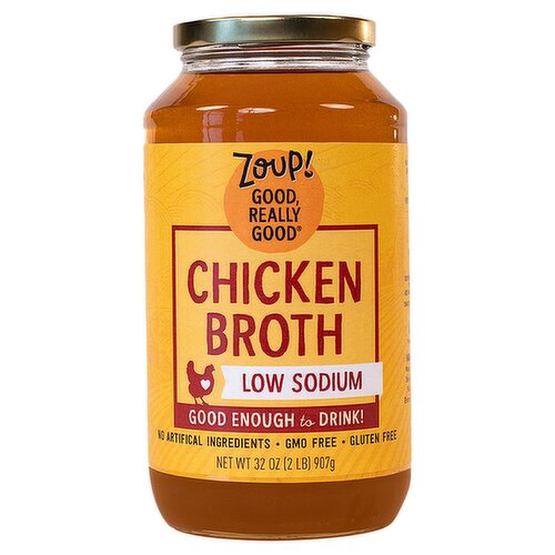 Zoup! Low Sodium Chicken Broth, 32 oz