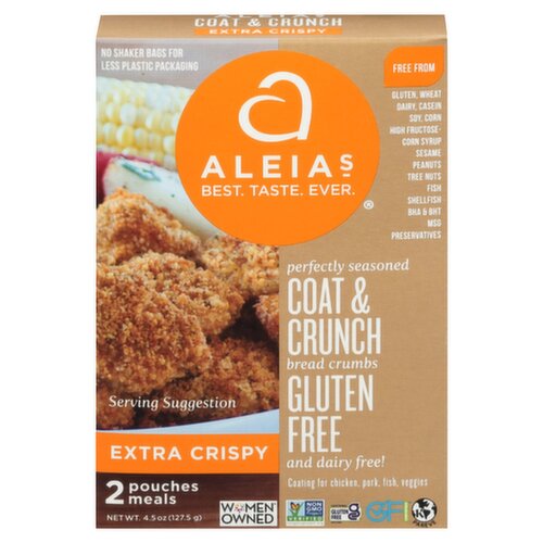 Aleias Extra Crispy Coat & Crunch Bread Crumbs, 2 count, 4.5 oz