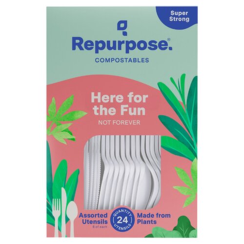 Repurpose Compostables Super Strong Assorted Utensils, 24 count