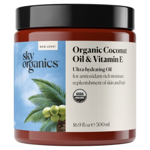 Sky Organics Organic Coconut Oil & Vitamin E Ultra-Hydrating Oil, 16.9 fl oz