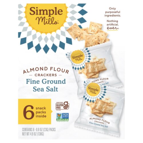 Simple Mills Fine Ground Sea Salt Almond Flour Crackers, 0.8 oz, 6 count