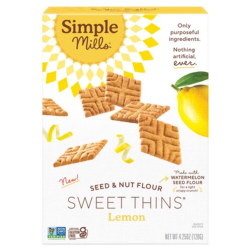 Simple Mills Seed & Nut Flour Lemon Sweet Thins, 4.25 oz