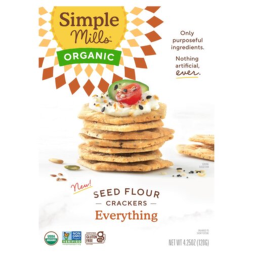 Simple Mills Organic Everything Seed Flour Crackers, 4.25 oz